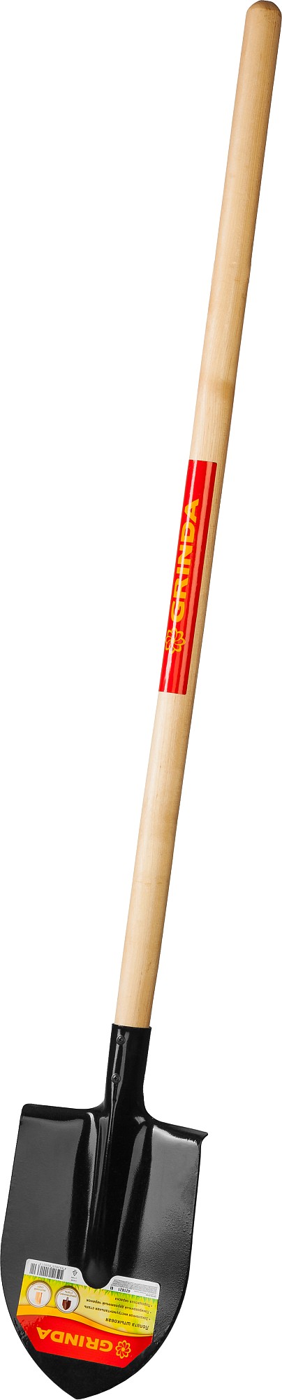 GRINDA 380 х 208 х 1400 мм, полотно 1.6 мм, закалено, деревянный черенок высш. сорт, штыковая лопата (421821)