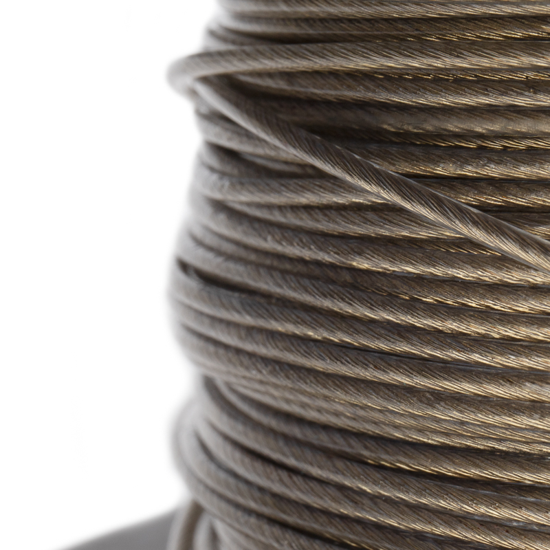 Трос стальной в пвх оплетке 2 мм х 200 м, прозрачный (1/4) "rexant" 09-5320