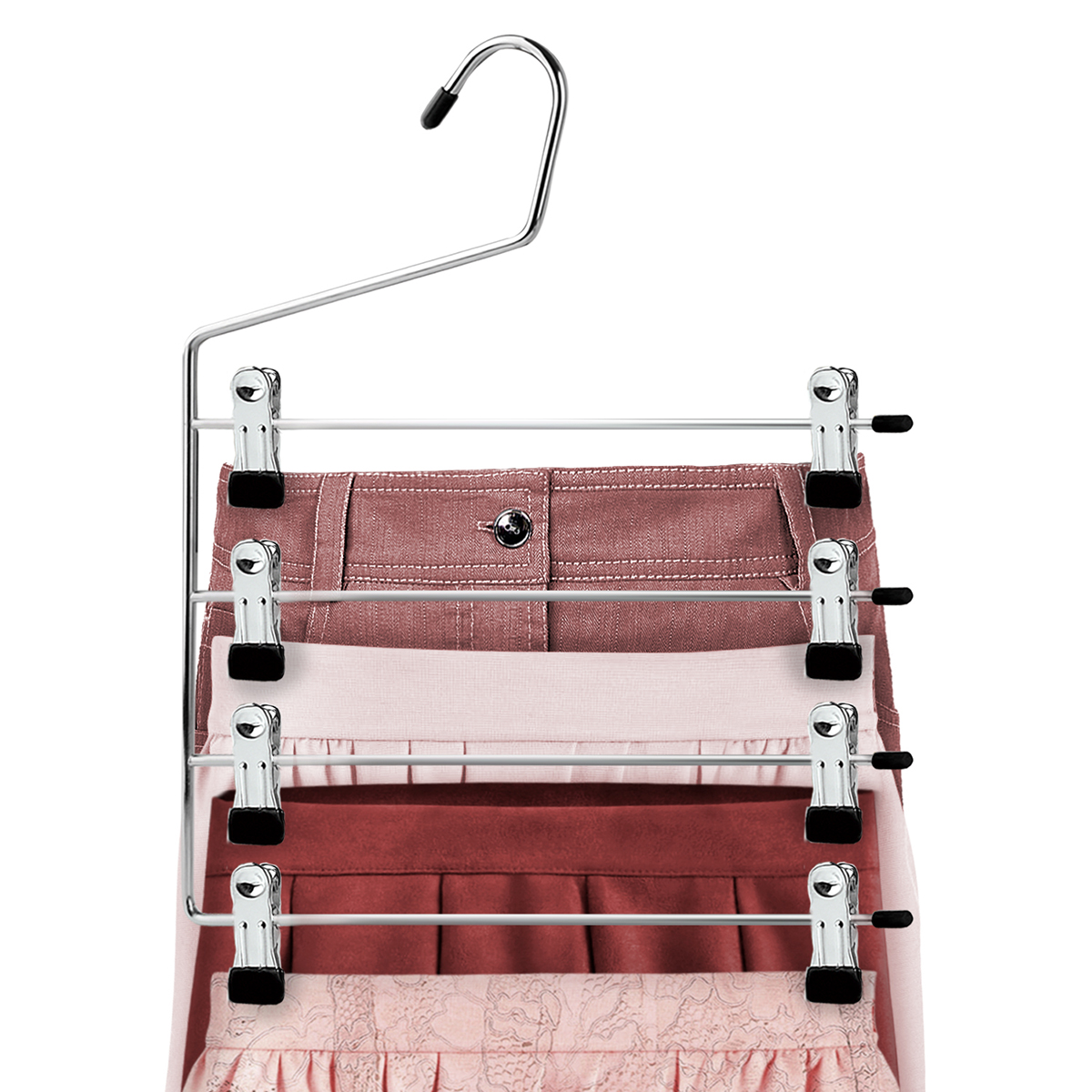 Вешалка для брюк с клипсами "4 в 1" метал. (1/20) "valiant" 181b01