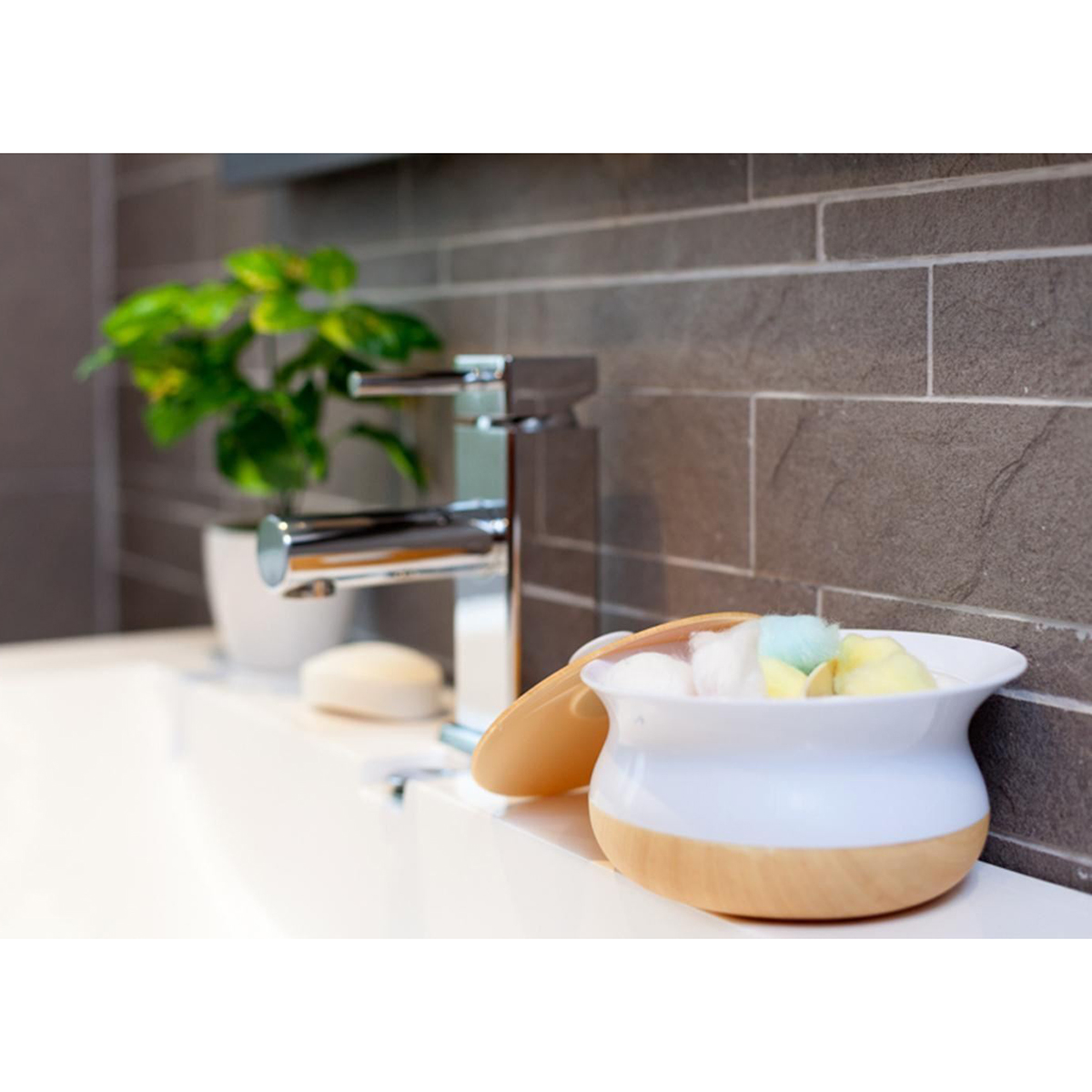 Баночка для ватных дисков "ofuro" белая (1/6) "vigar" 4742