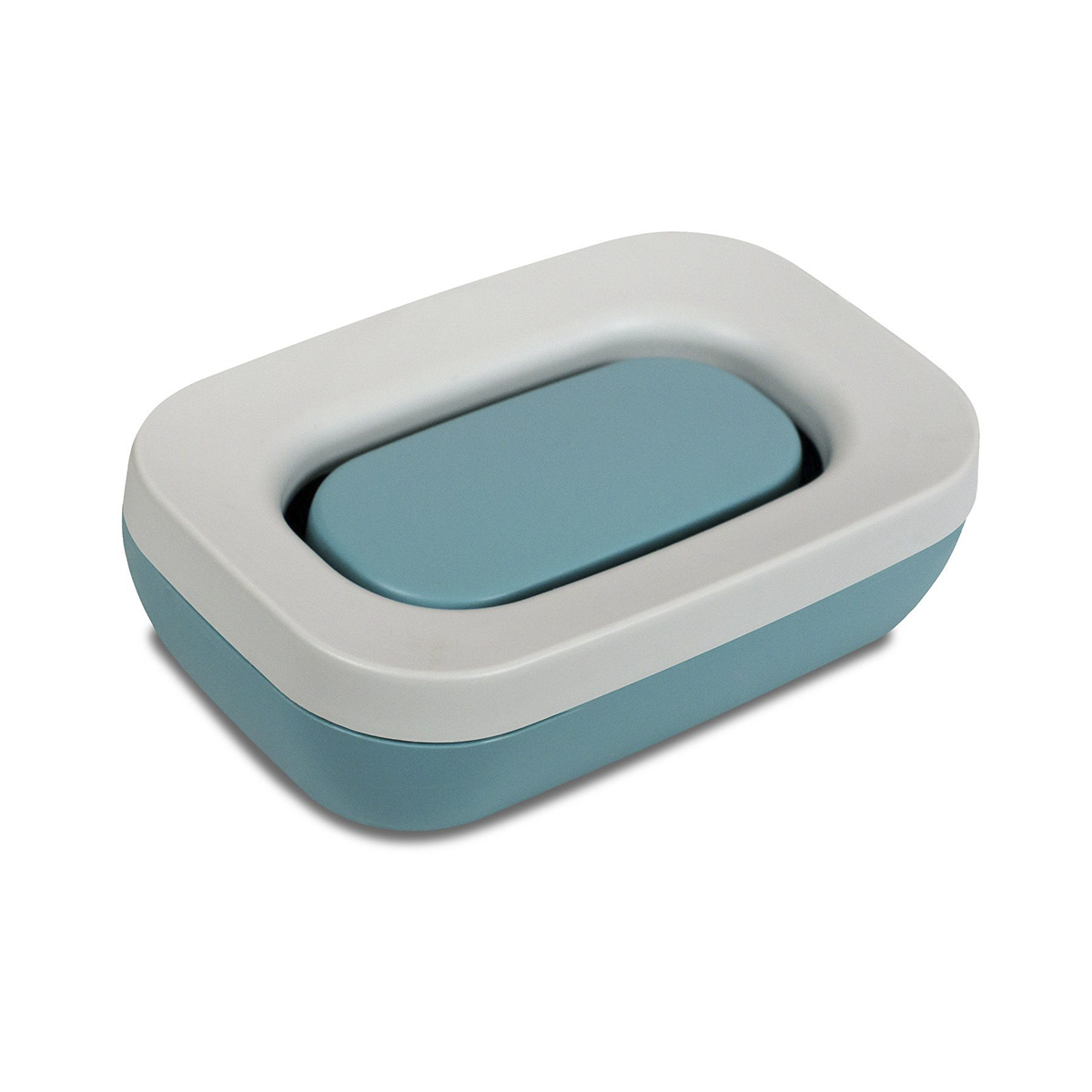 Мыльница пласт. открытая "эллиса" (серая/бирюзовая) (1/19) "мартика" с843сбир