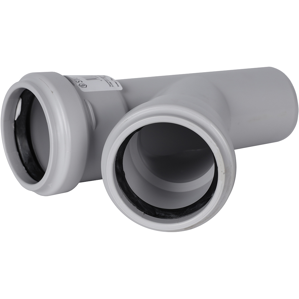 Тройник 45° канализационный бесшумный D = 58 x 58 мм STOUT