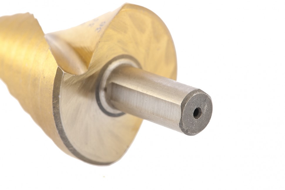 Сверло ступенчатое, 9-12-15-18-21-24-27-30-33-36 мм, HSS, спиральный профиль, трехгранный хвостовик Matrix (72358)