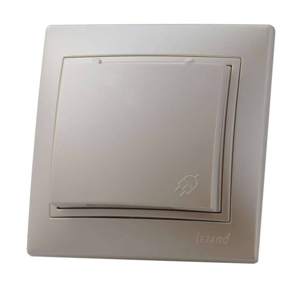 Розетка "mira" 1 местн. с заземл, с крышкой (керамика) жемчужно-белый(1/10/120)"lezard" 701-3030-123