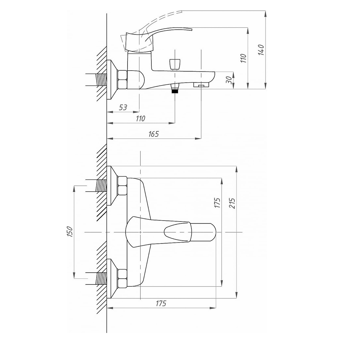 Смеситель для ванн псм-815-023 (1/10) "профсан"