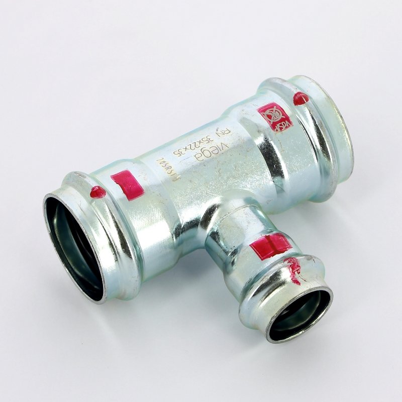 Тройник пресс 35x22x35 оцинкованная сталь Prestabo VIEGA