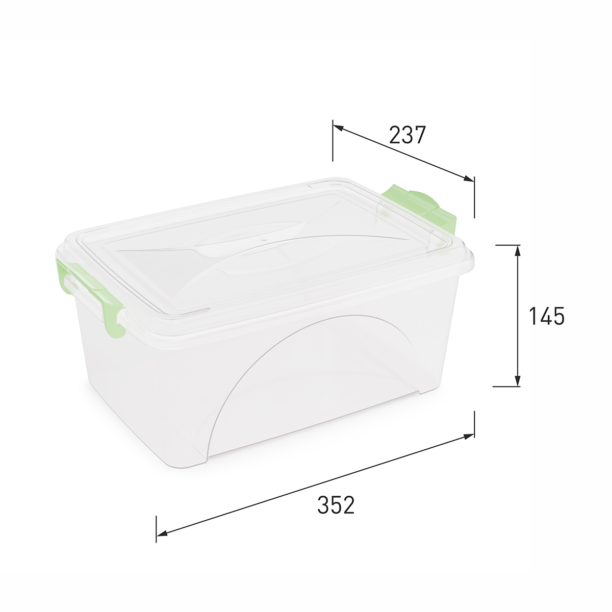 Контейнер прямоуг.  7,5 л с крышкой и ручками (1/10) "альтернатива" м428