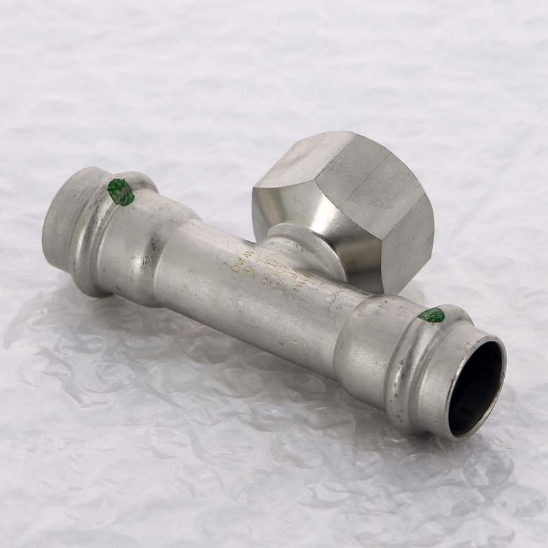 Тройник пресс-В 18х3/4"х18 нержавеющая сталь Sanpress Inox VIEGA