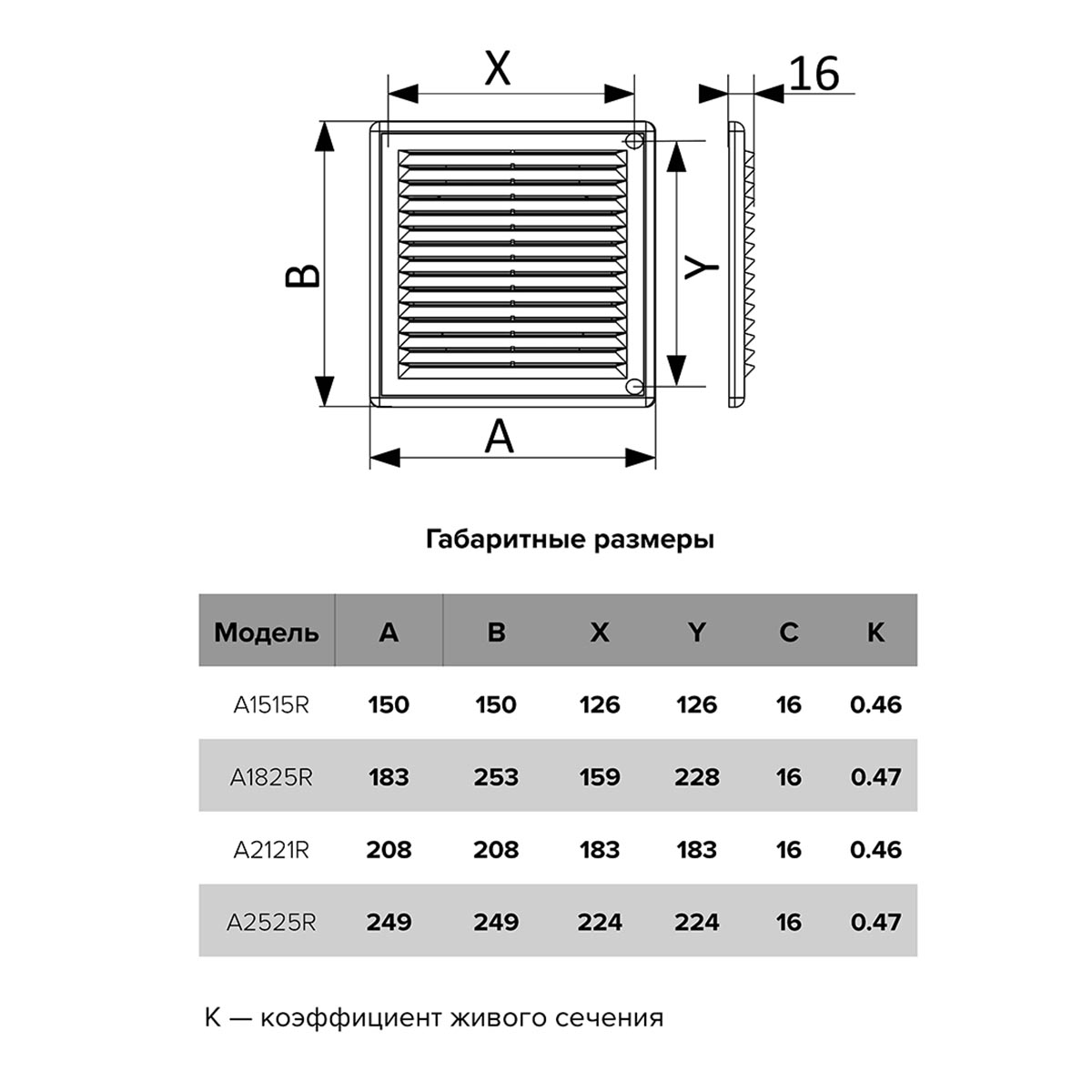 Решетка вентиляц. разъемная 183 х 253 мм пласт. (1/40) "auramax" a1825r