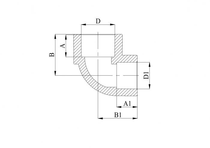 Колено переходное 90° 25 х 20 ПП (PP-R100) серый HEISSKRAFT