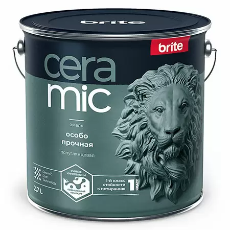 BRITE CERAMIC эмаль особо прочная акриловая, полуглянцевая, база С (2,7л)