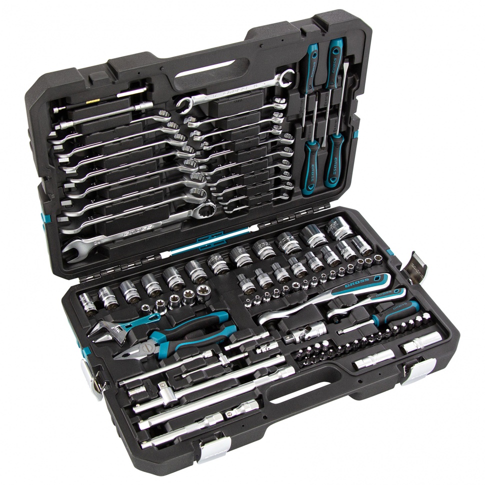Набор инструментов 101 предмет, 120 зубьев, CrV, 1/4", 1/2" Gross (14151)