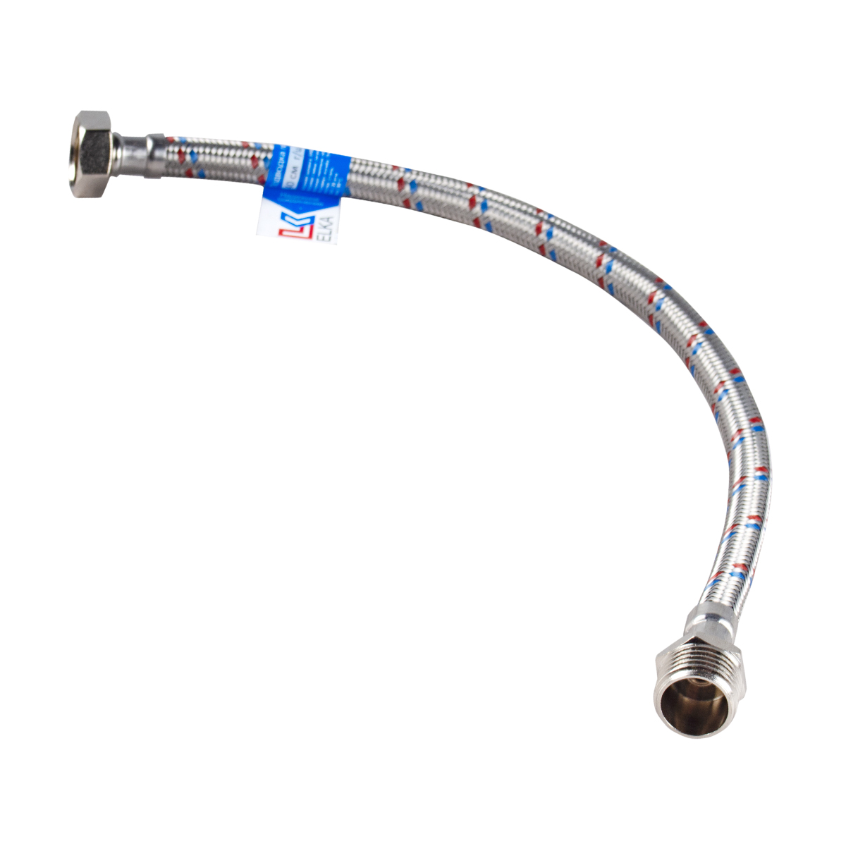 Подводка гибкая для воды (латунь)  40 см гайка-штуцер  (10/230) "elka"