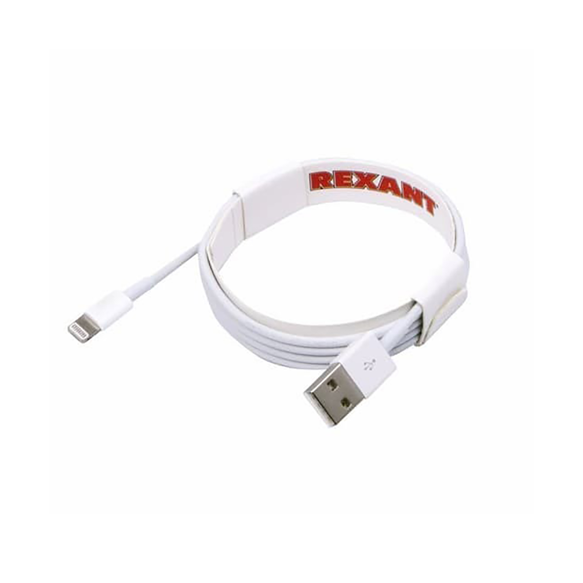 Кабель usb-lightning 1 м пвх (iphone, чип mfi) белый (1/10/100) "rexant" 18-0000