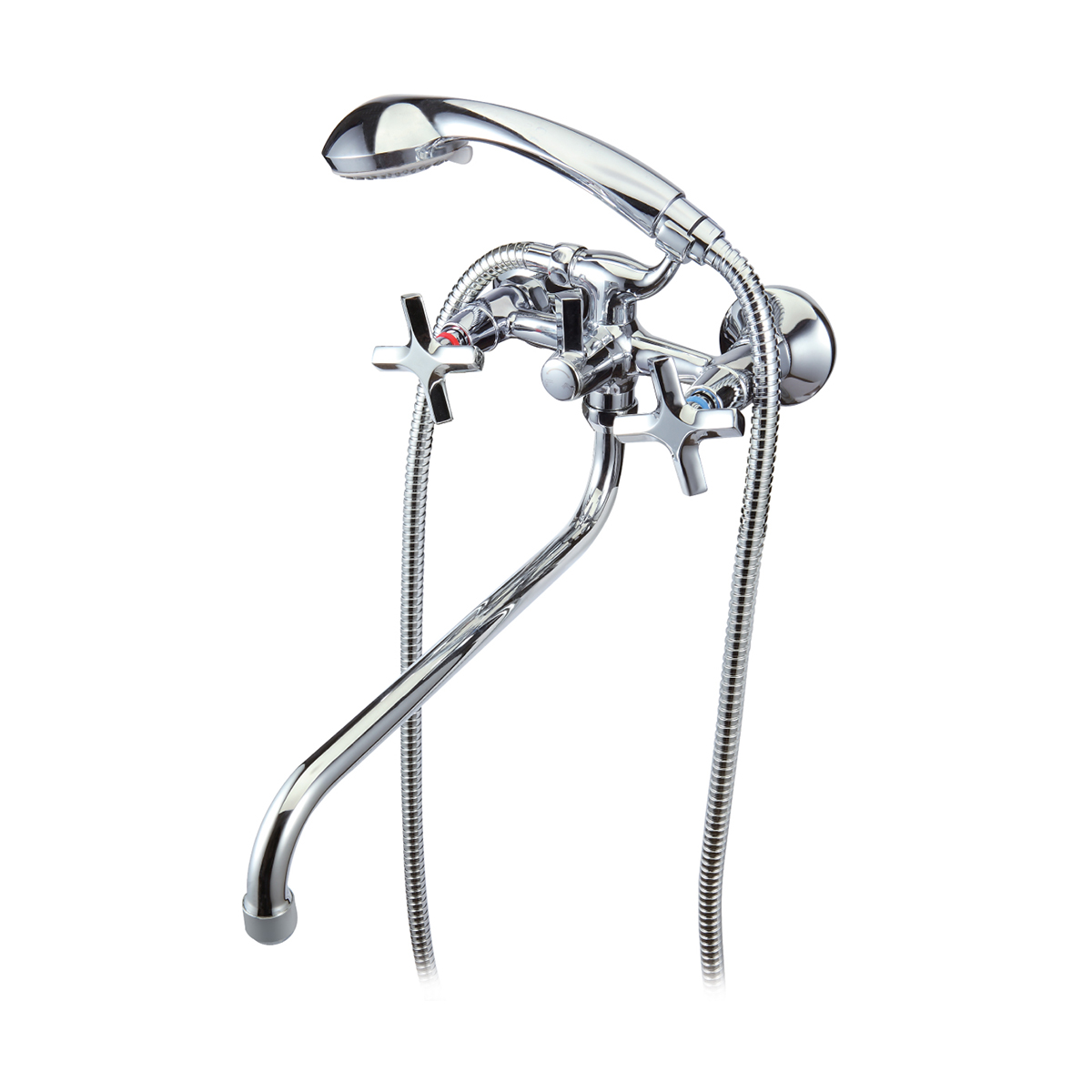 Смеситель для ванн "promotion"  lm6051c  длинный круглый излив, двухвентильный (1/10) "lemark"