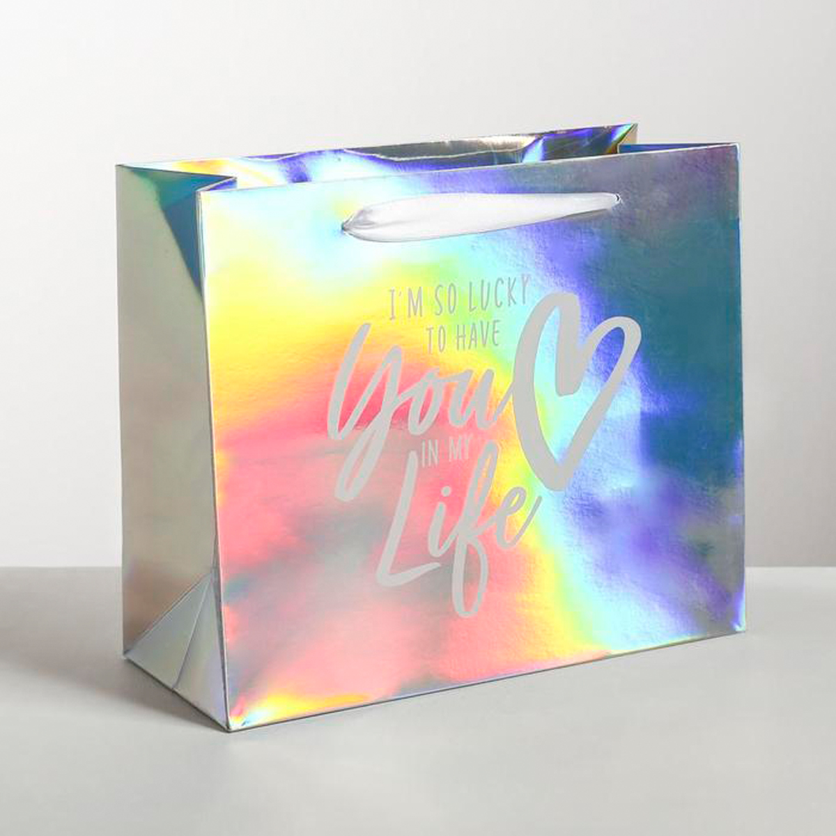 Пакет подарочный ламинир. "сияй" 27*23*11,5 см (1/200) "дарите счастье" 4320099