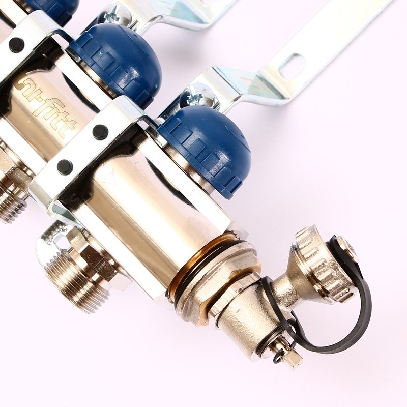 Коллекторная группа UNI-FITT 1'х3/4" ЕК 3 выхода с расходомерами и дренажными клапанами