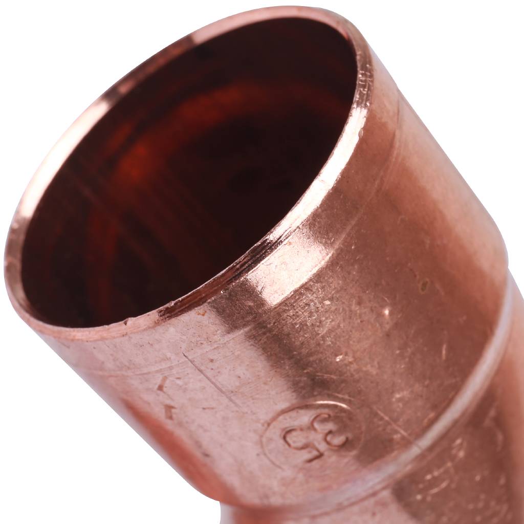 Отвод однораструбный 35 мм / 90° под пайку медный SANHA 15001A35