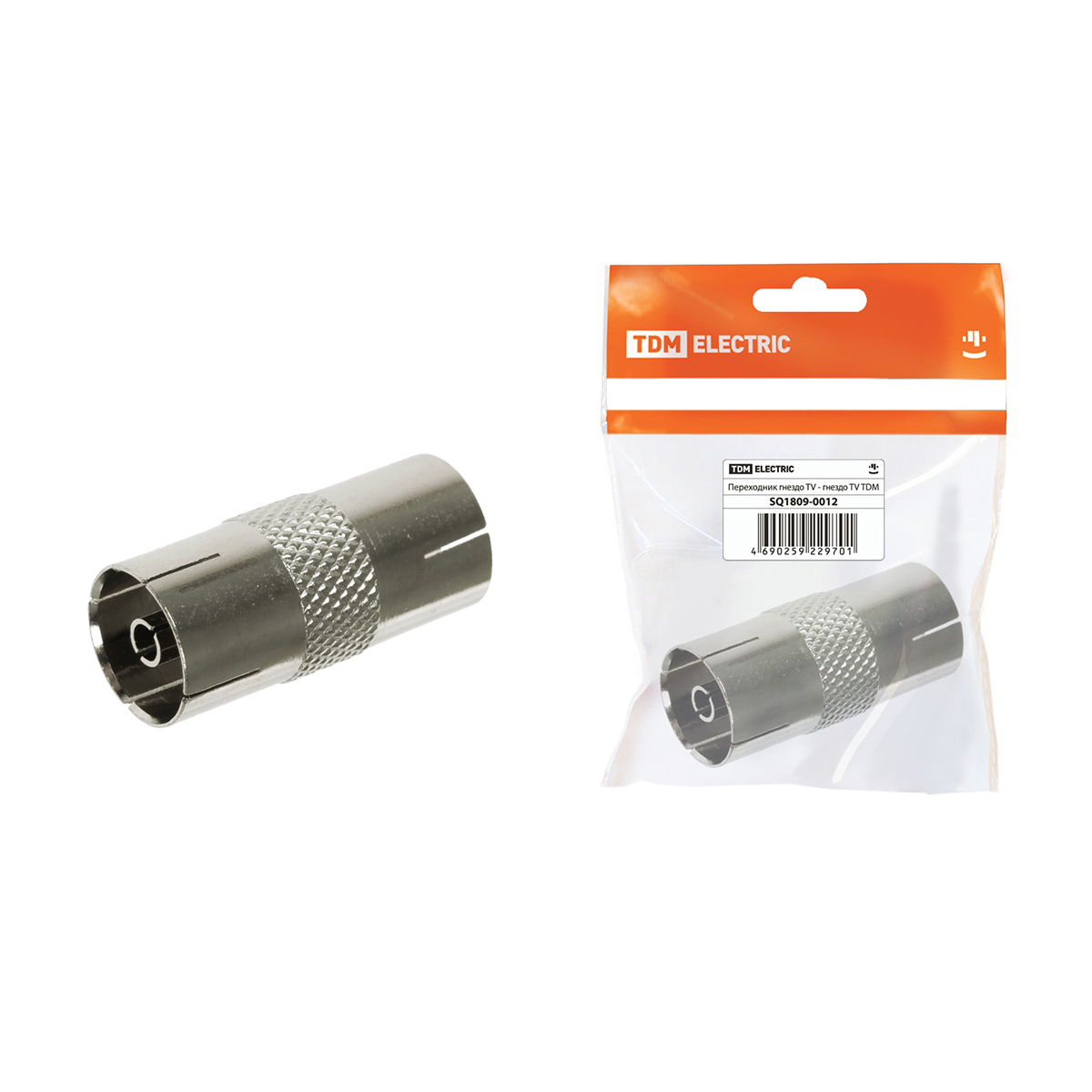 Переходник для tv гнездо tv - гнездо tv (1/100/2500) tdm sq1809-0012