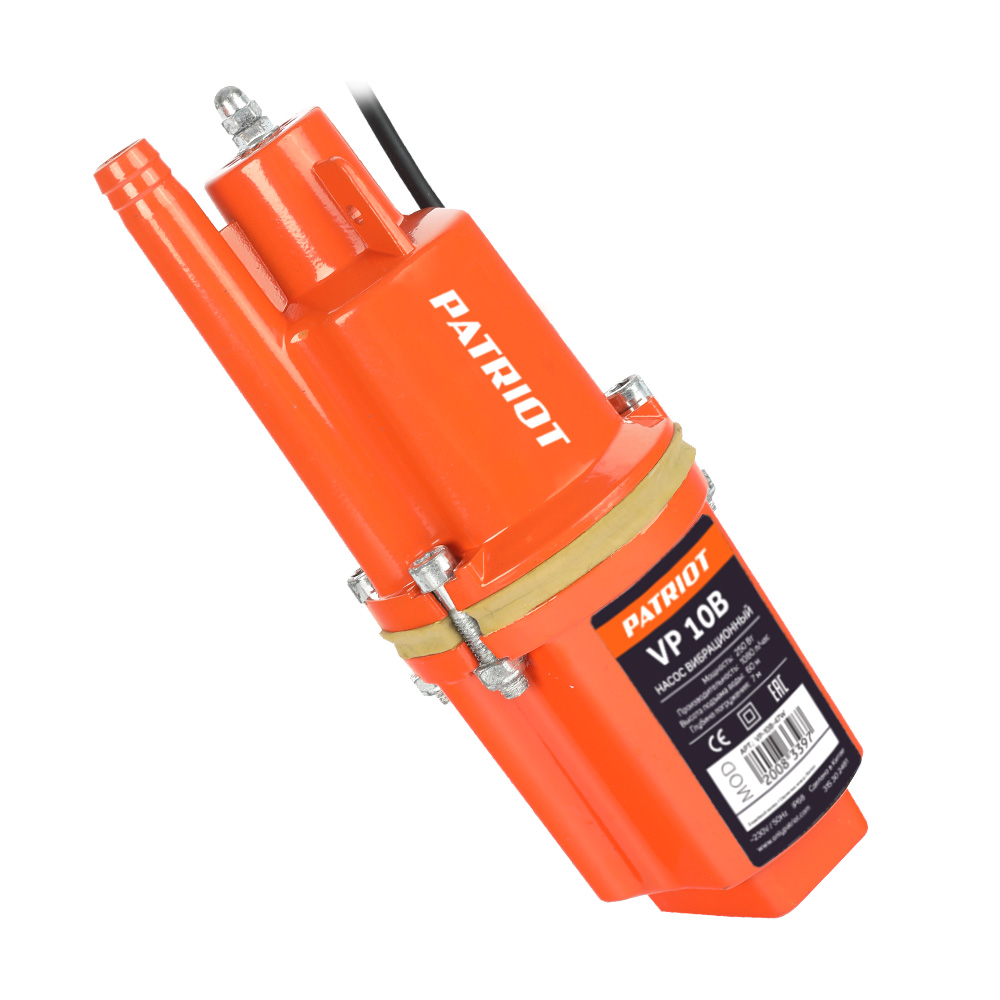 Насос вибрационный vp-10в с верхним забором (шнур 8 м) (1/6) "patriot" 315302481