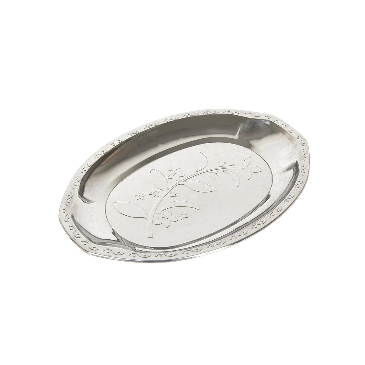 Блюдо сервировочное "серебряный цветок" 30*21,5 см, нержав. (1/108) 4125023