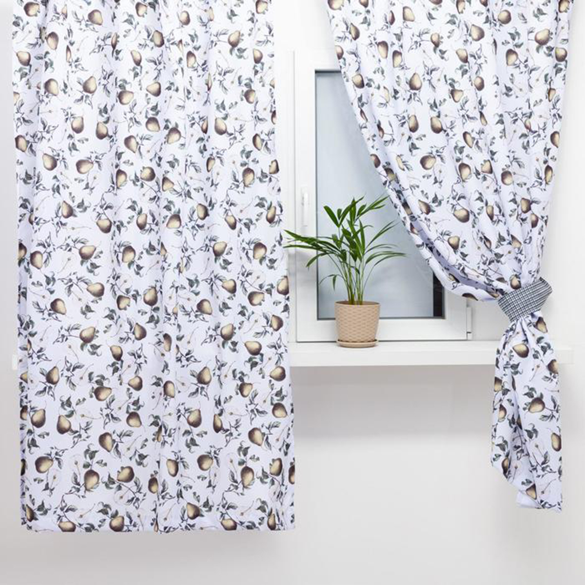 Шторы для кухни "груши" 145*180 см компл. 2 шт. с подхватами (1) "этель" 5513584