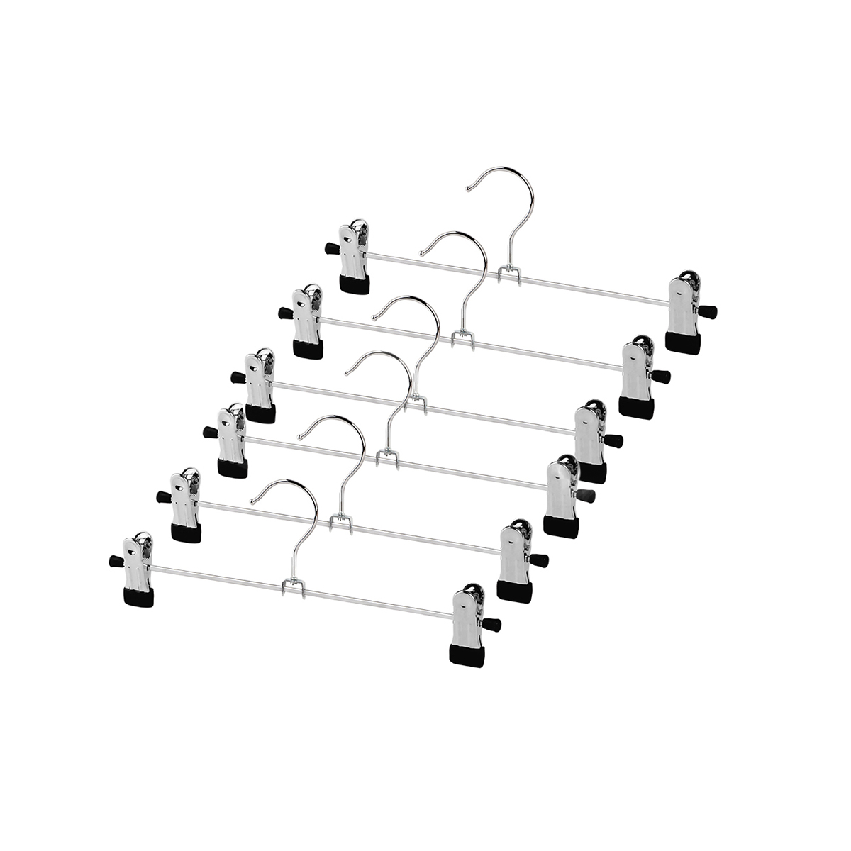 Вешалки для брюк и юбок метал. с черными клипсами (6 шт.) (1/16) "valiant" 121b07s6