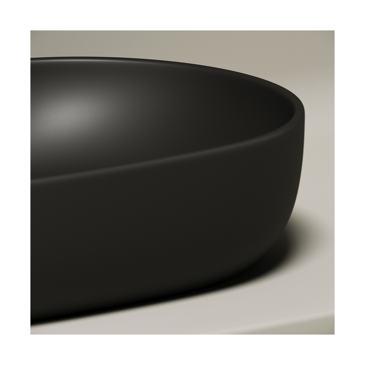 Раковина накладная "element" 600*415*135 мм овальная, черная мат. "ceramica nova" cn6047mb