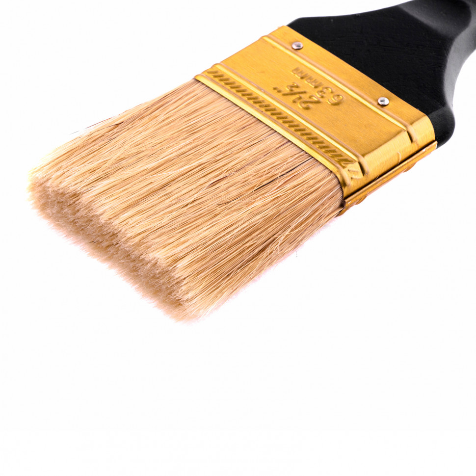 Кисть плоская "Профи" 2.5", натуральная щетина, деревянная ручка MTX (83153)