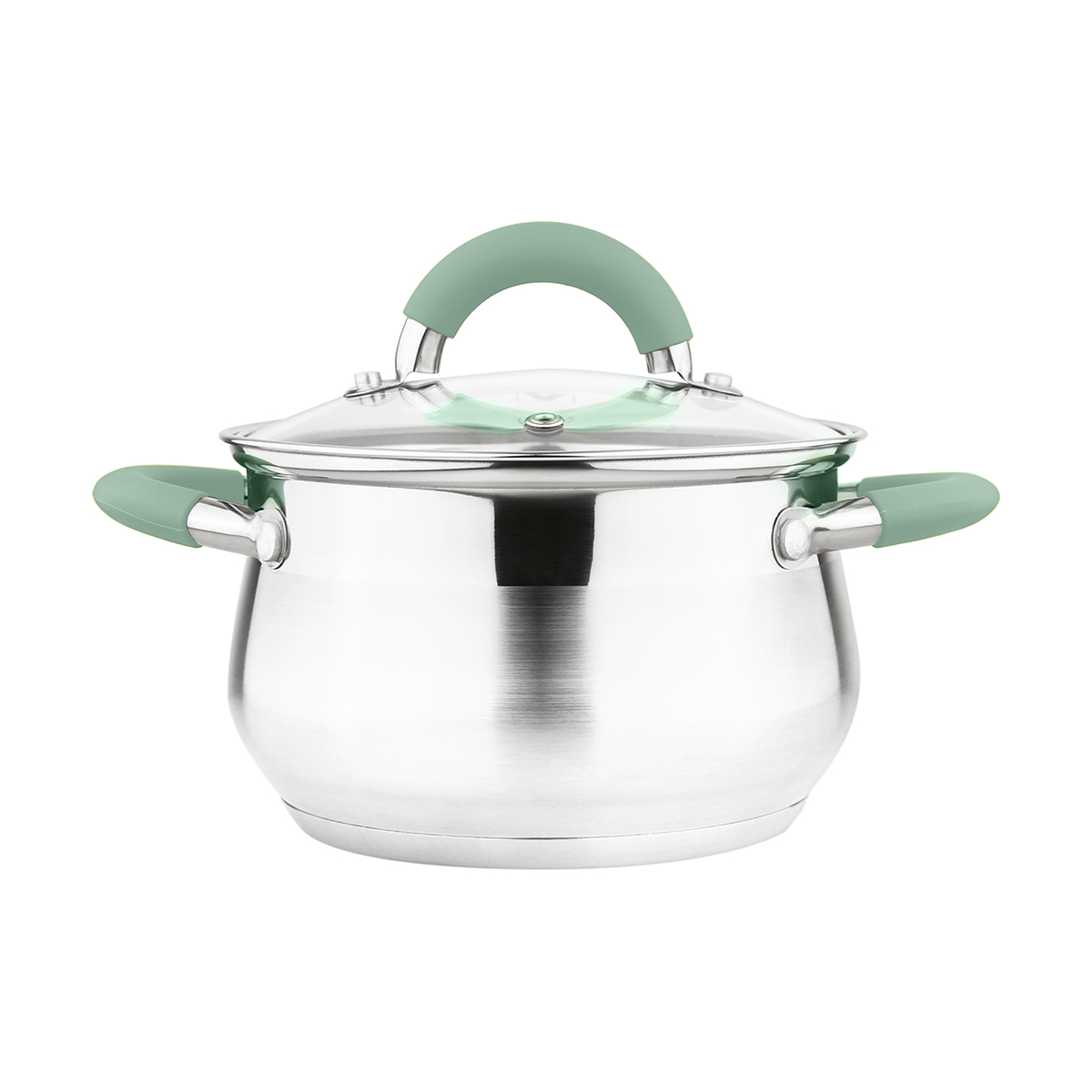 Кастрюля нержав. "mentolo" 4,6 л стекл. крышка (1/6) "mallony"