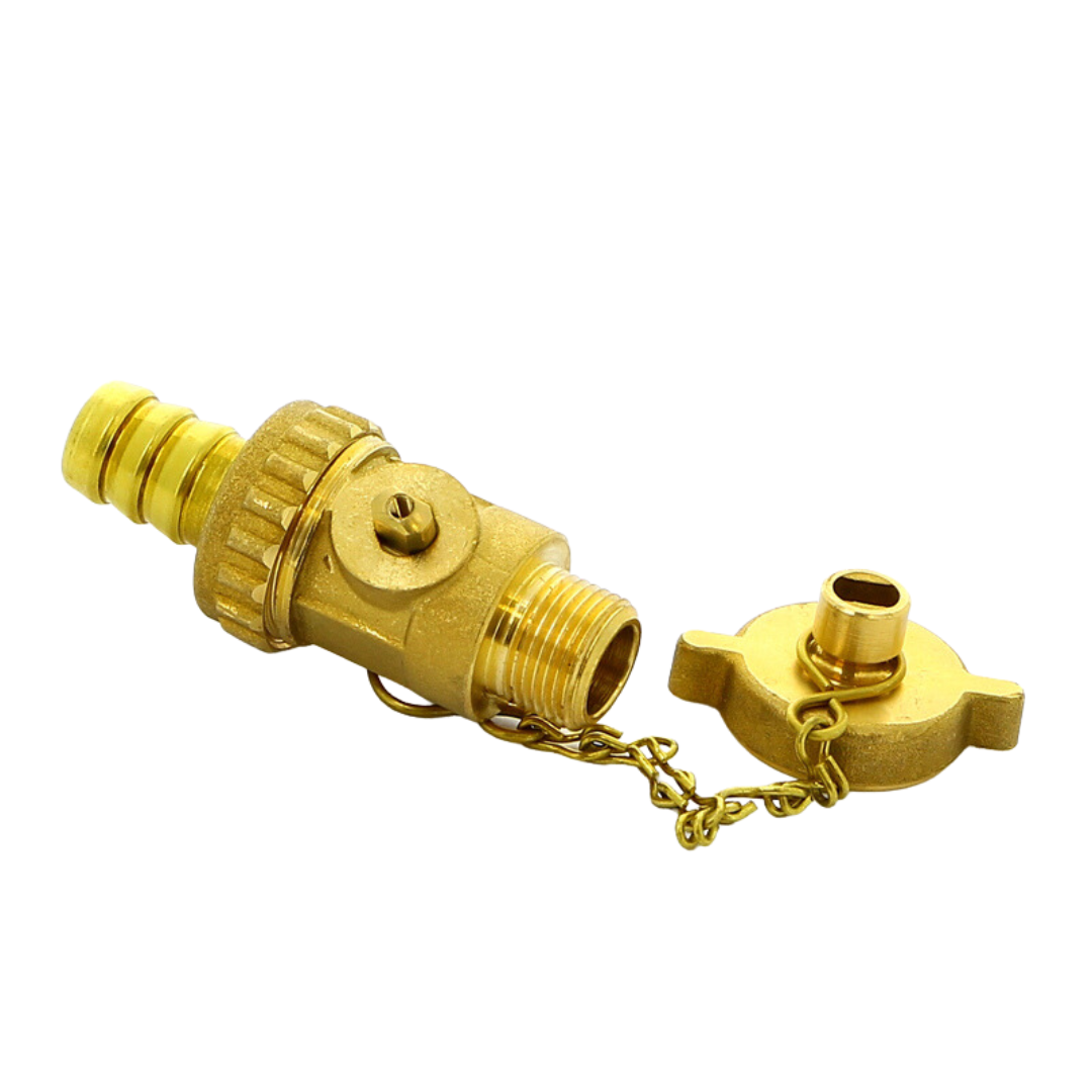 Кран шаровый ITAP со штуцером и заглушкой сливной 3/8"