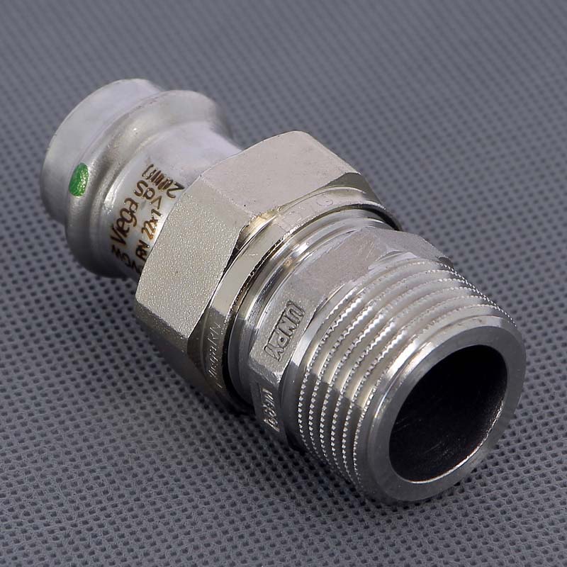 Муфта пресс-Н разъёмная 22x1" с плоской прокладкой нержавеющая сталь Sanpress Inox VIEGA