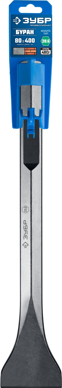 ЗУБР БУРАН, 80 х 400 мм, HEX 28, лопаточное зубило (29380-80-400)