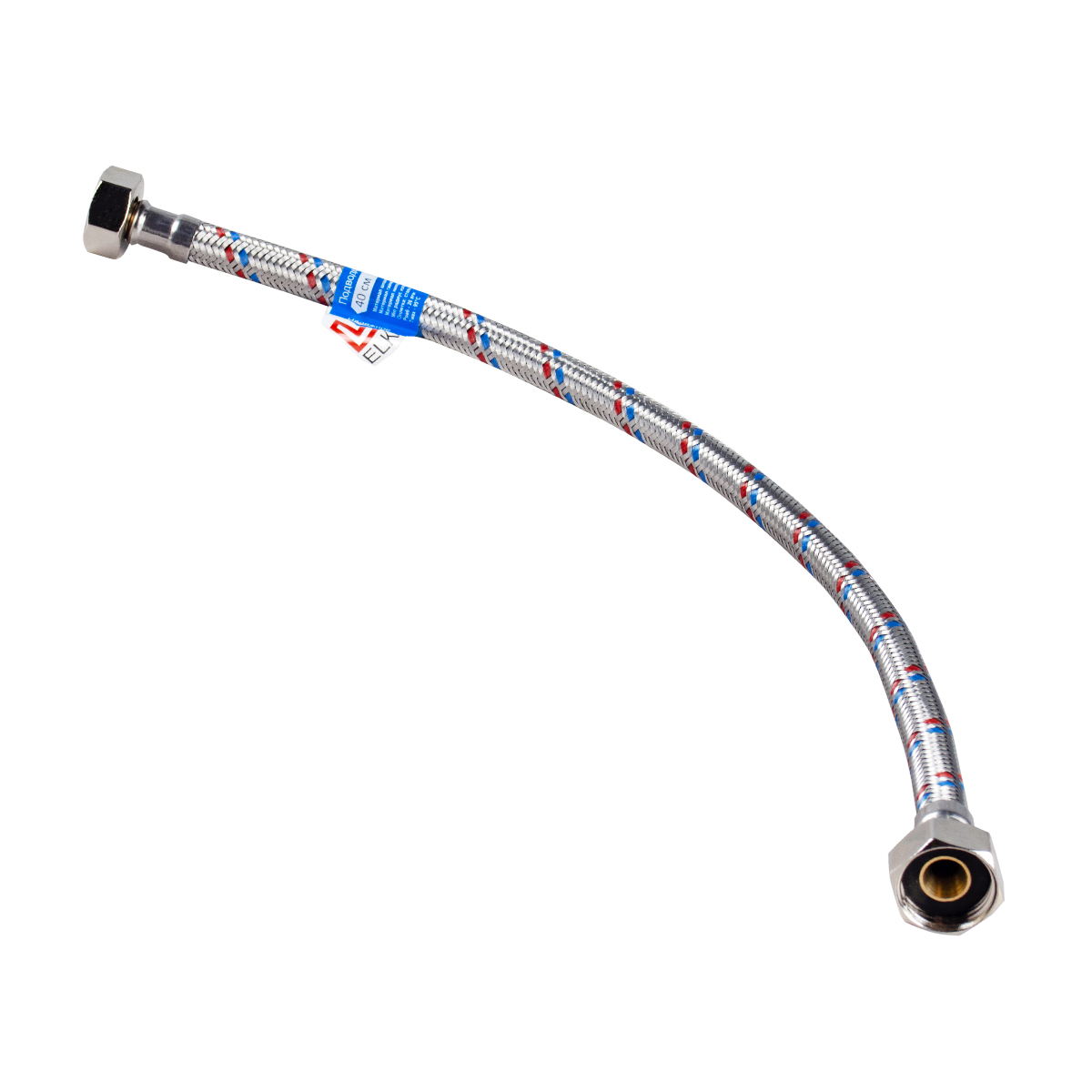 Подводка гибкая для воды (латунь)  40 см гайка-гайка  (10/230) "elka"