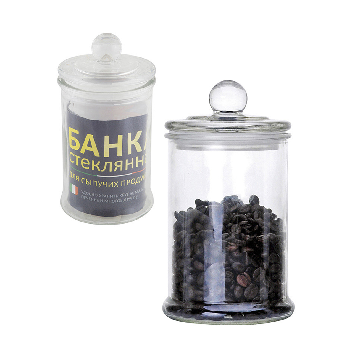 Банка для сыпучих продуктов "banca" 0,75 л с крышкой, стекло (1/12) "mallony"