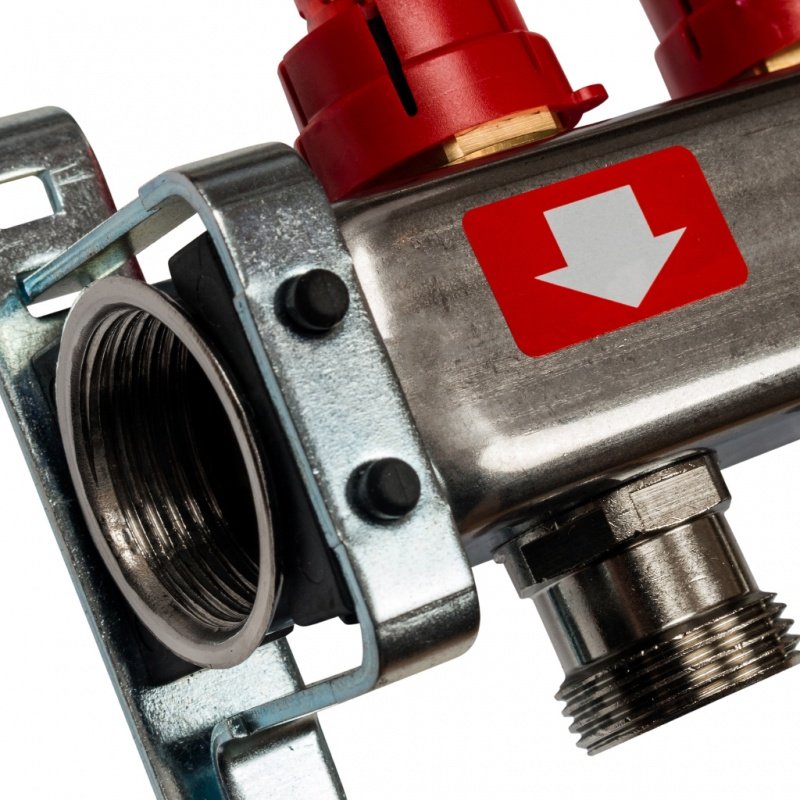 Коллектор из нержавеющей стали на 13 вых. с расходомерами STOUT