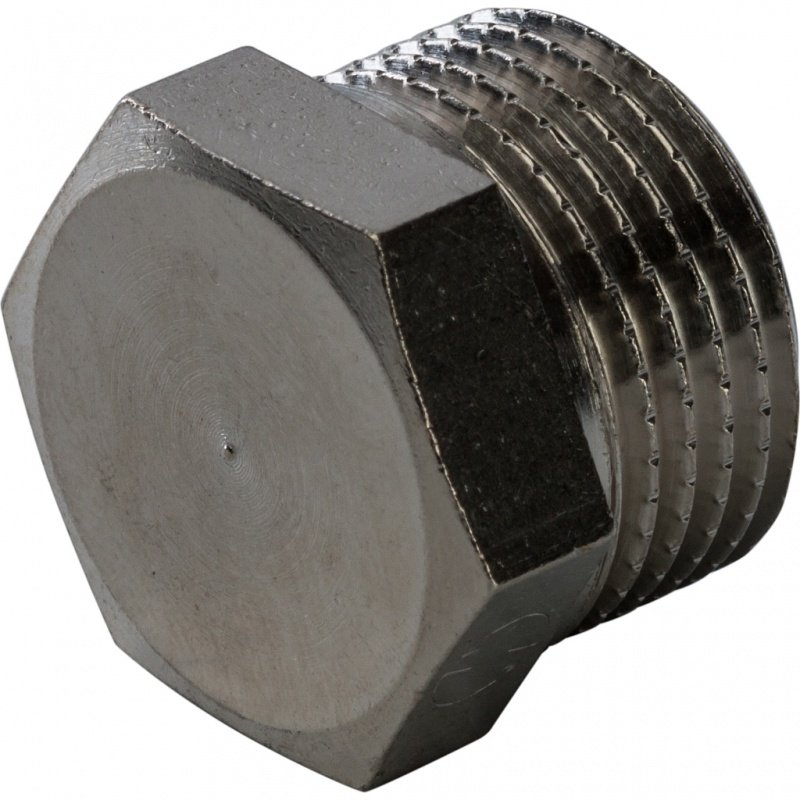 Заглушка резьбовая НР 3/8" никель STOUT