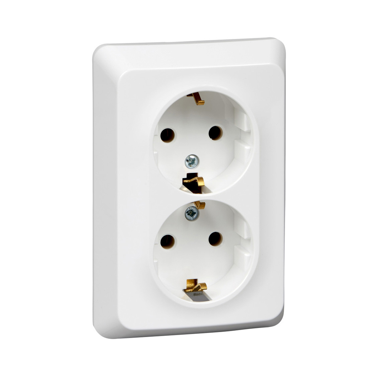 Розетка "этюд" 2-х местн. с заземл. 16а, белый (1/10/60) "schneider"