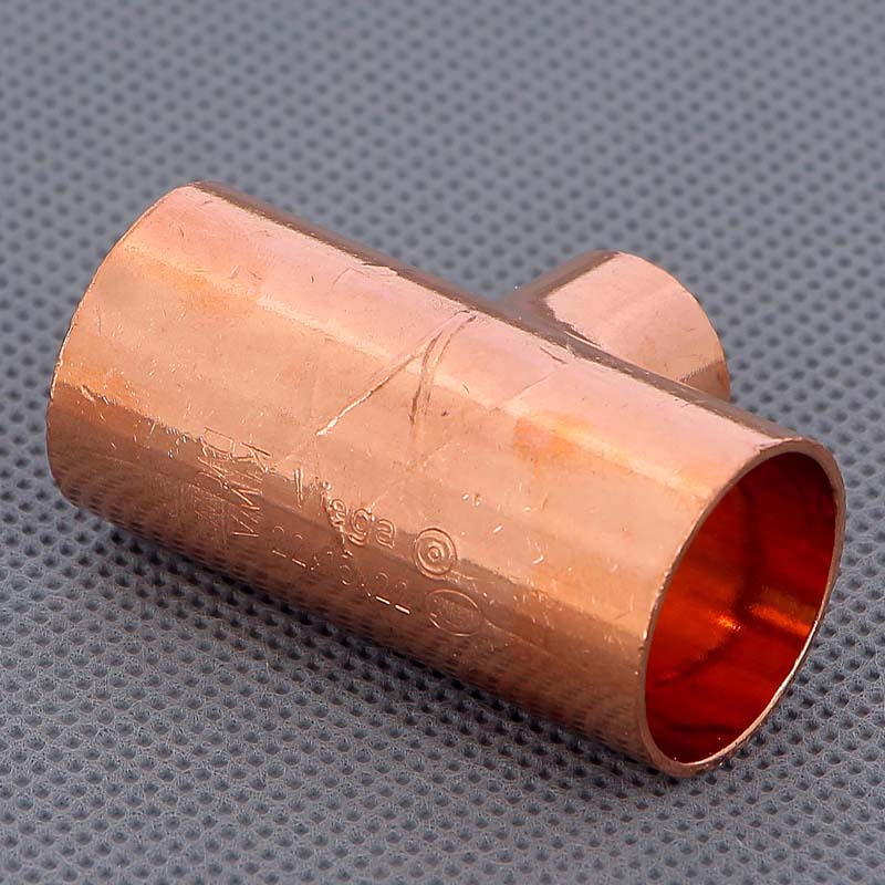 Тройник переходной под пайку 22 х 15 х 22 мм VIEGA медный