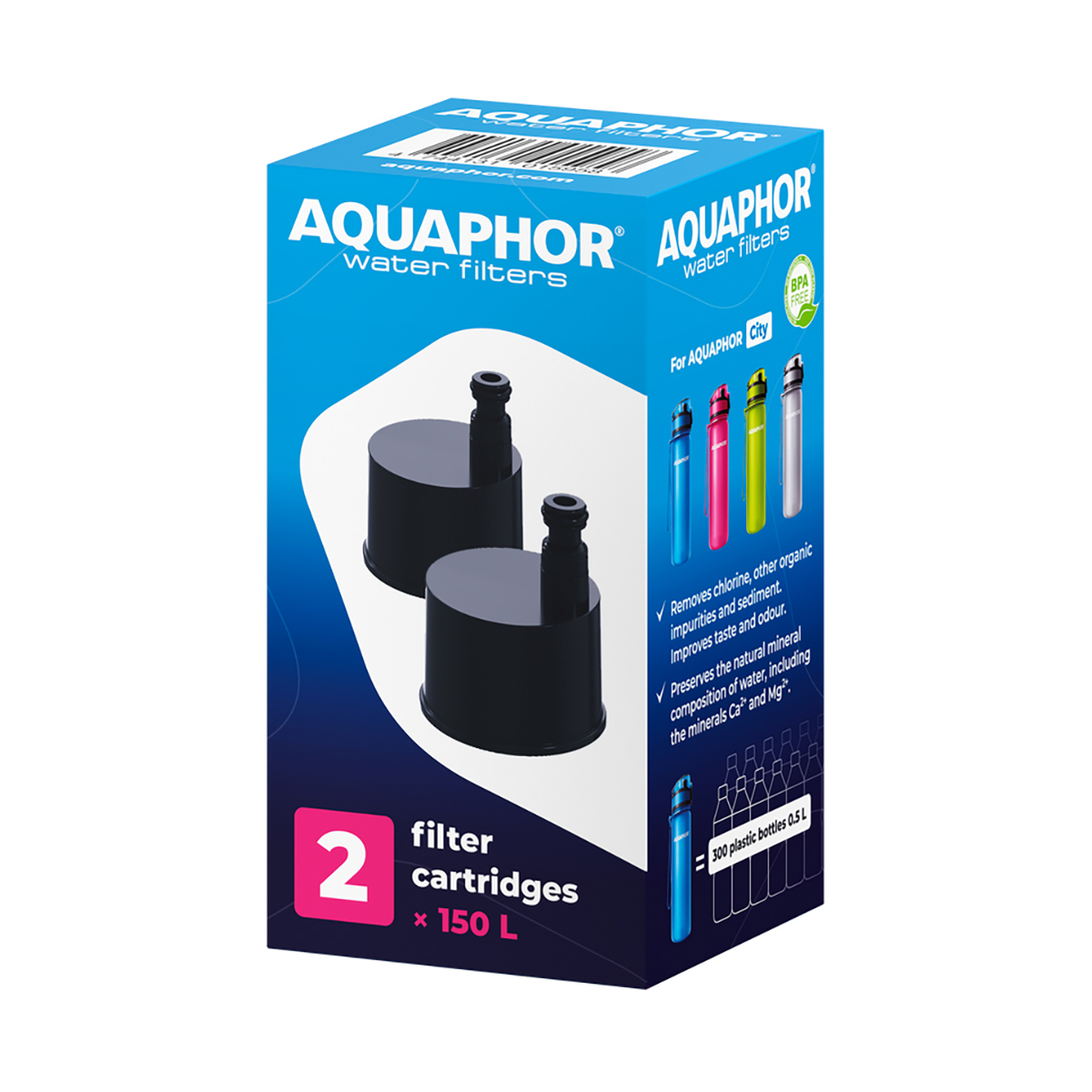 Картридж для бутылки-фильтра "aquaphor city" (2 шт.) (1/12) "аквафор"