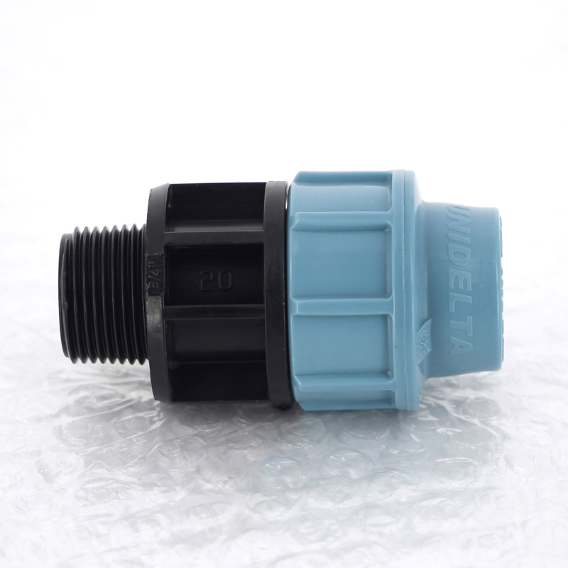 Муфта ПНД обжимная НР 20 х 3/4" для водопроводных труб UNIDELTA