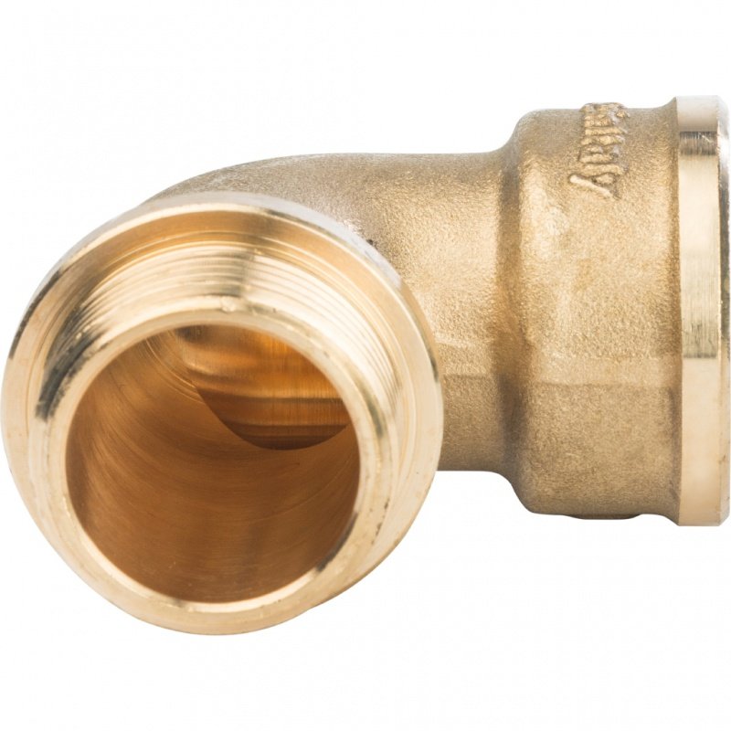 Угол резьбовой ВН с упором 1" латунь STOUT