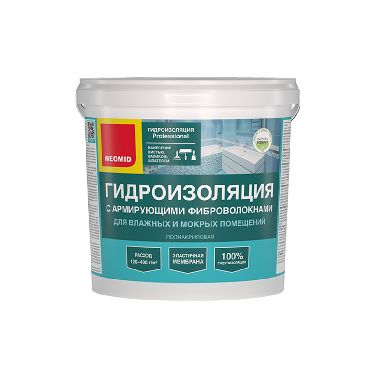 Мастика гидроизоляционная с армир. фиброволокнами 6 кг (1) "neomid"