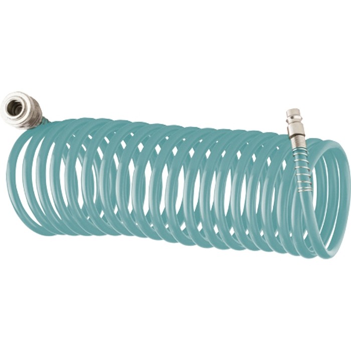Полиуретановый спиральный шланг профессиональный BASF, 10 м, с быстросъемными соединениями Stels (57007)