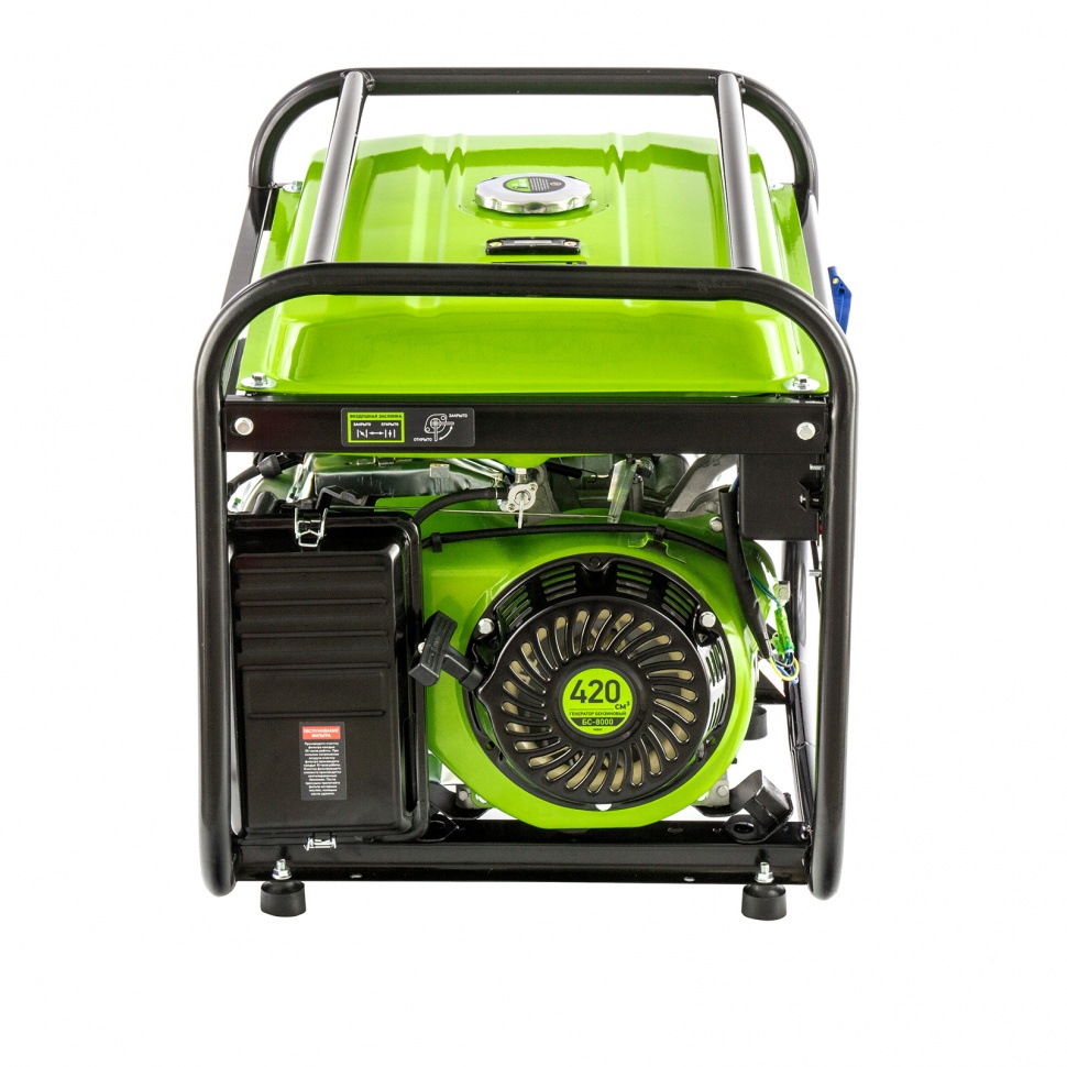 Генератор бензиновый БС-8000, 6,6 кВт, 230В, четырехтактный, 25 л, ручной стартер Сибртех (94547)