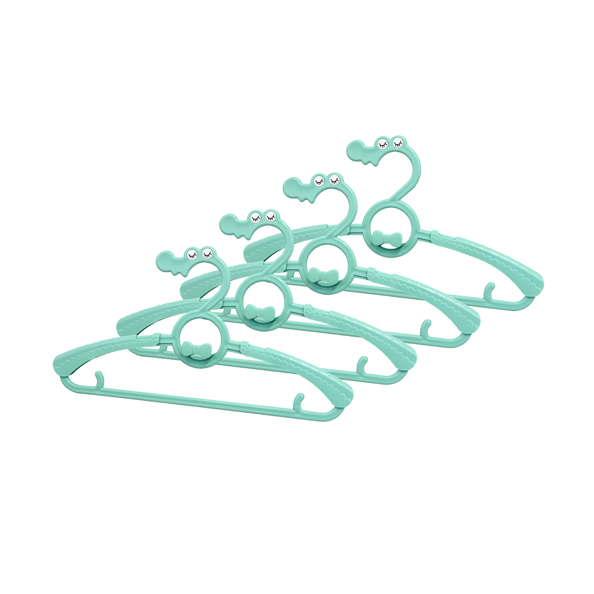Вешалки для детской одежды "путешастики" (4 шт.) пласт. (мятный) (1/64) "valiant" kh-p30-m