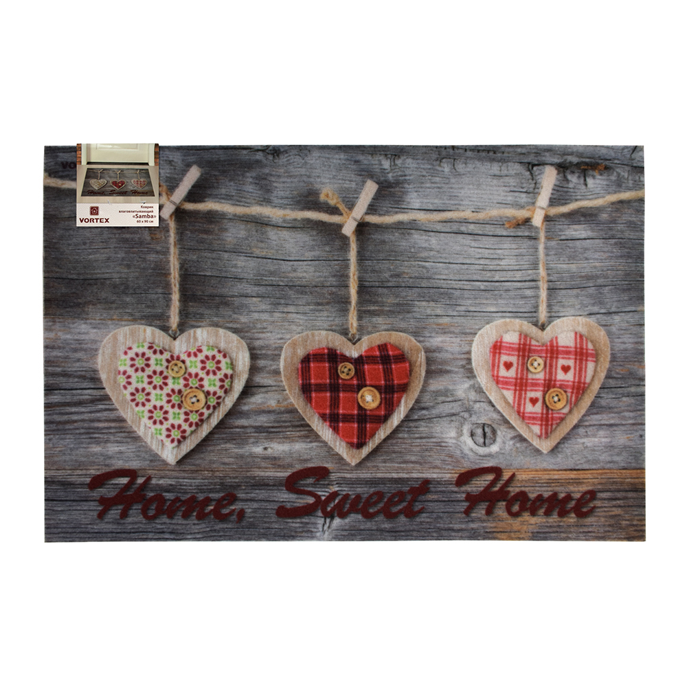 Коврик влаговпитывающий "samba" 60*90 см "home, sweet home" (1/10) "vortex" 24221