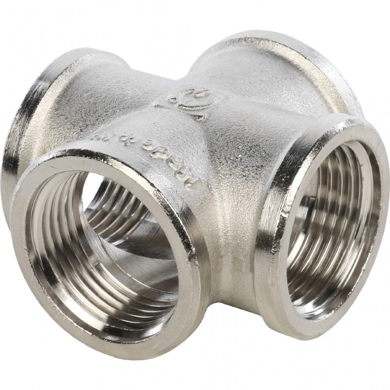 Крестовина резьбовая ВР 1" никель STOUT