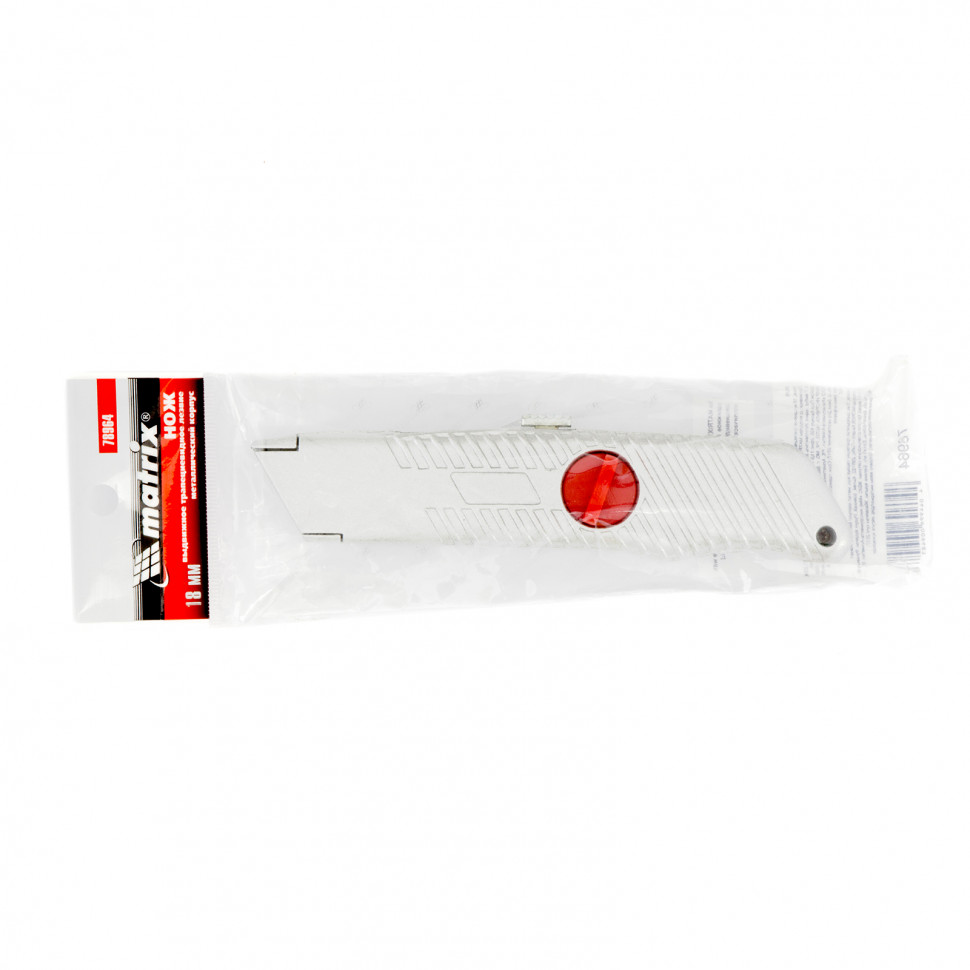 Нож, 19 мм, выдвижное трапециевидное лезвие, металлический корпус Matrix (78964)