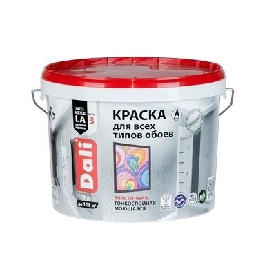 Краска DALI водно-дисперсионные для обоев 9л А белая